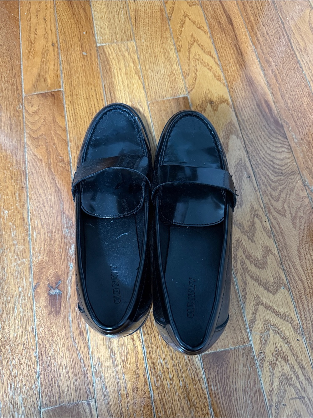 Old Navy Black Patent Womens Penny Loafers